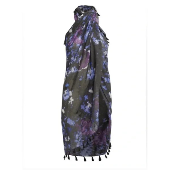 Peter Som Dream Floral Sarong One Size Meteorite Swim Cover-Up Dress Wrap - Picture 2 of 5